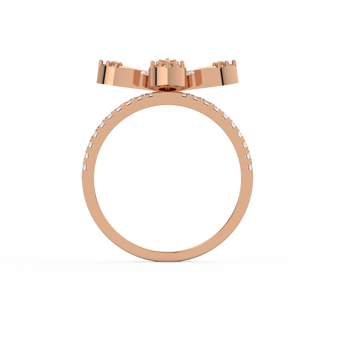 The 4- Lab Grown Diamond Petal  Ring by Stefee Jewels