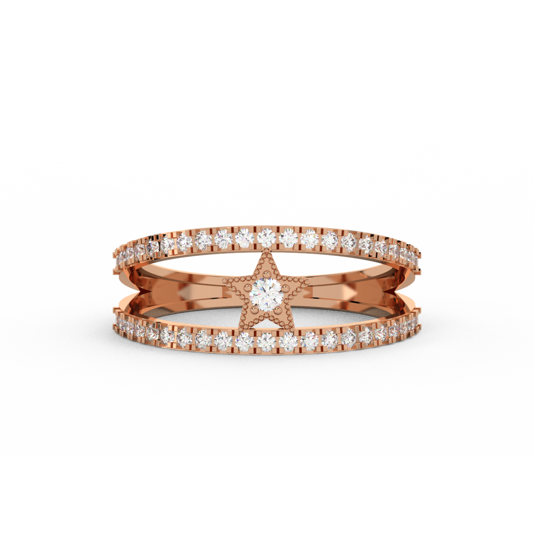 The Round Star  Lab Grown Diamond Ring by Stefee Jewels