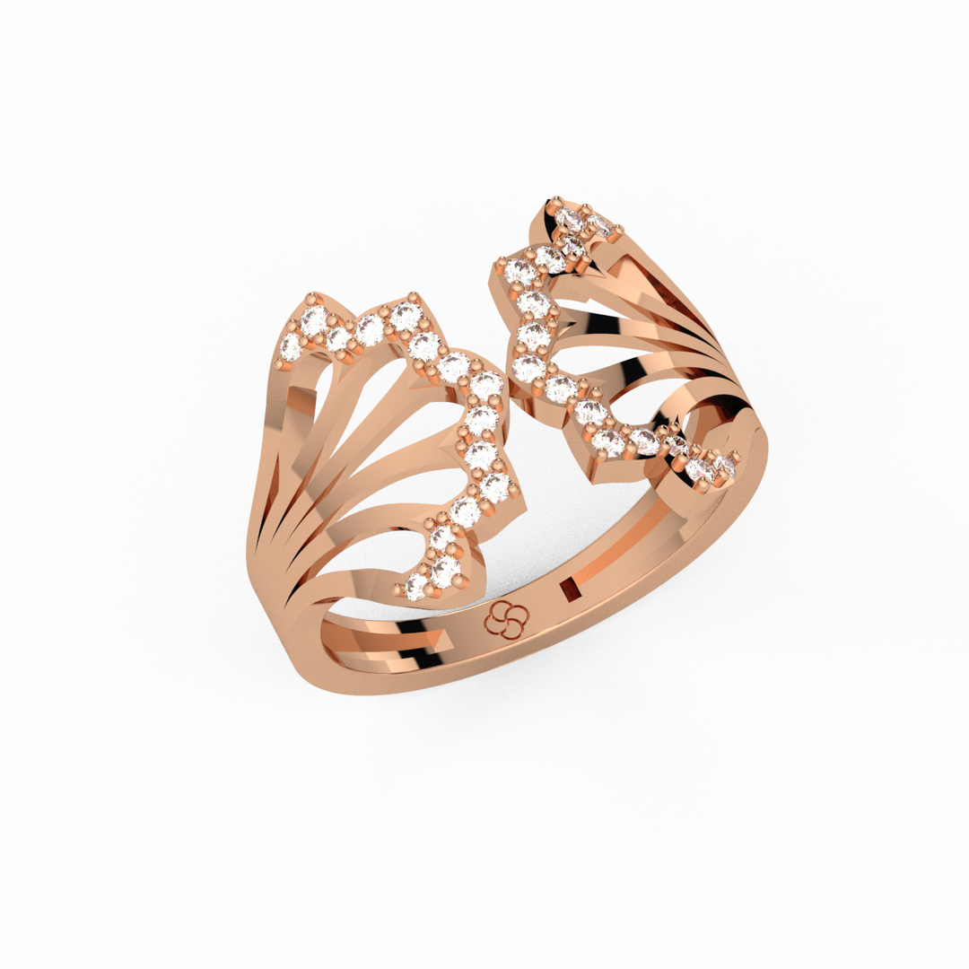 Mermaid Petals Shaped Lab Grown Diamond Ring by Stefee Jewels