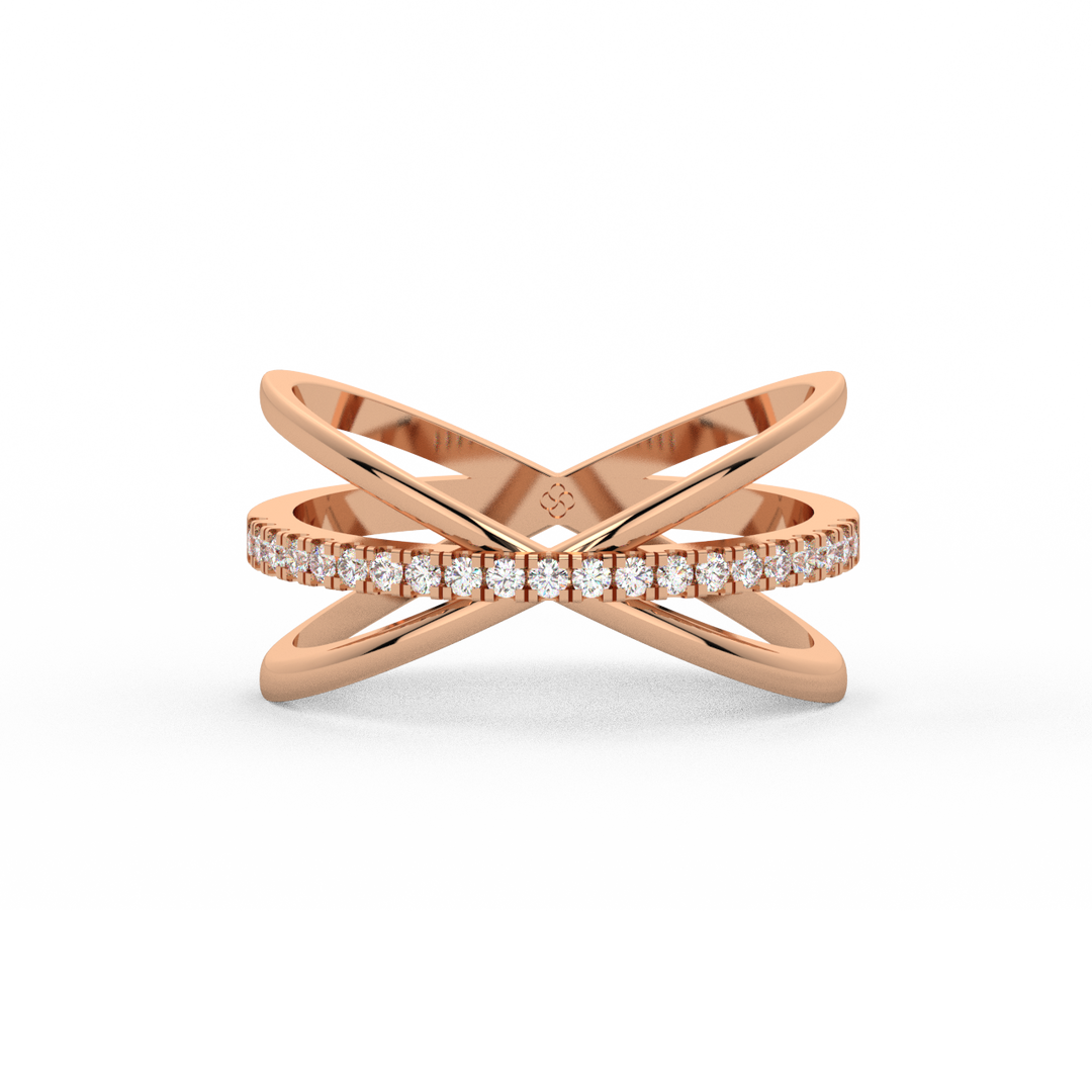 Criss-Cross  Lab Grown Diamond Ring by Stefee Jewels