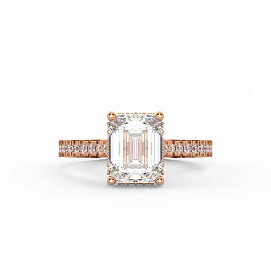 Emerald-Cut  Lab Grown Diamond  Ring by Stefee Jewels