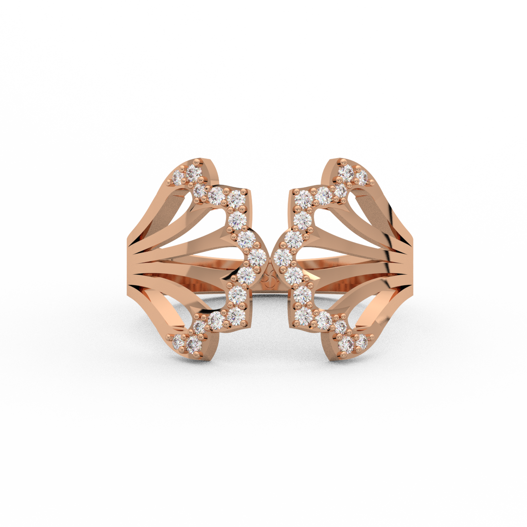 Mermaid Petals Shaped Lab Grown Diamond Ring by Stefee Jewels