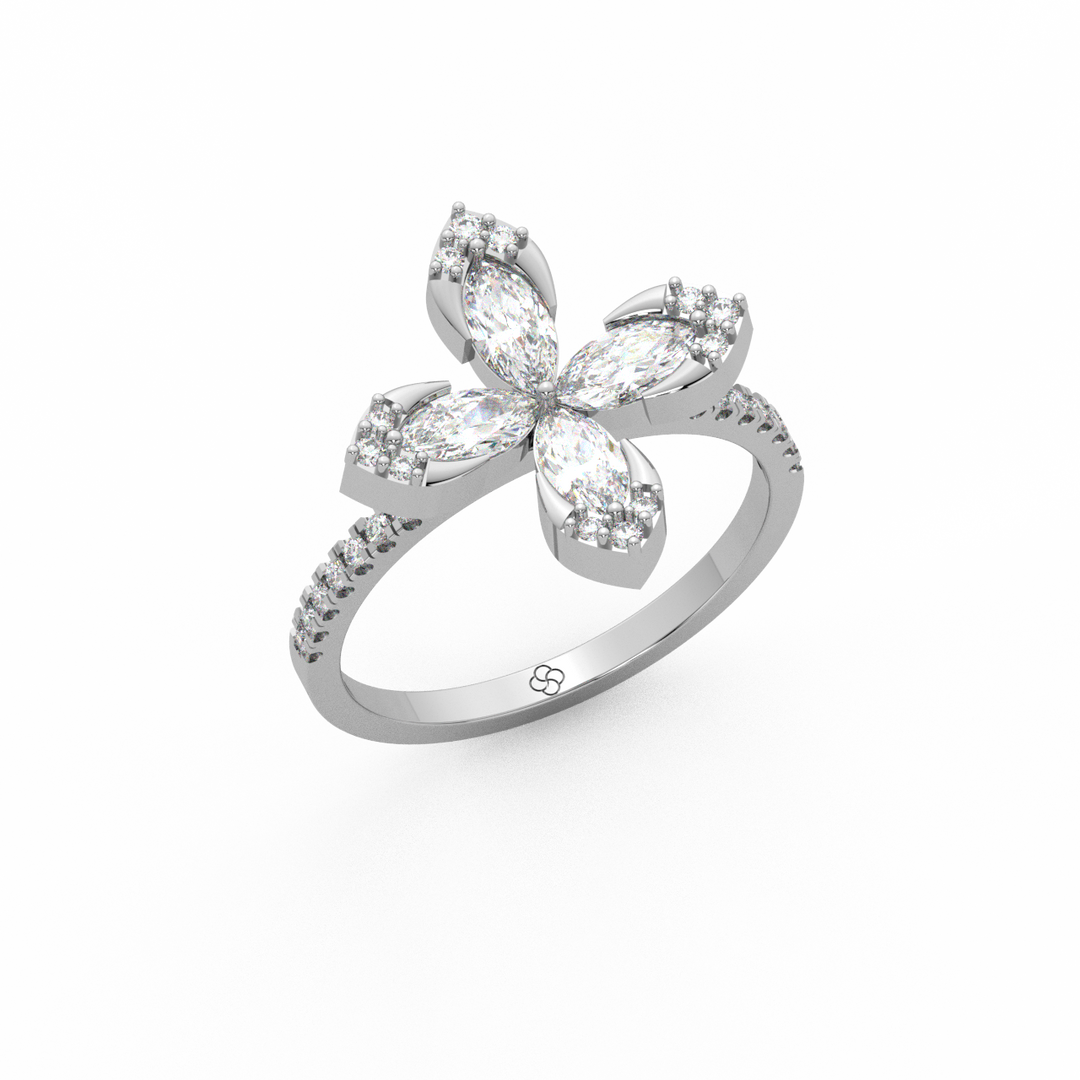 The 4- Lab Grown Diamond Petal  Ring by Stefee Jewels