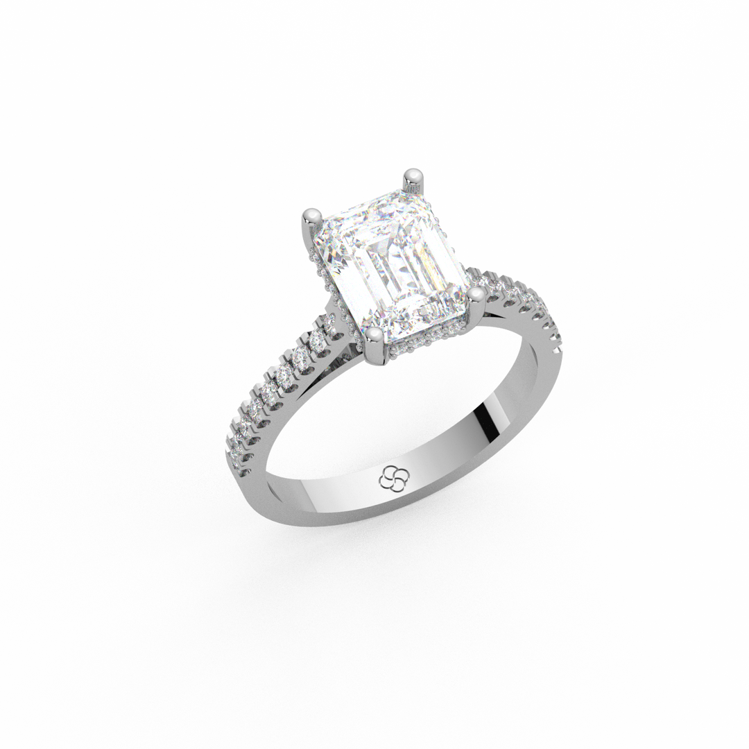 Emerald-Cut  Lab Grown Diamond  Ring by Stefee Jewels