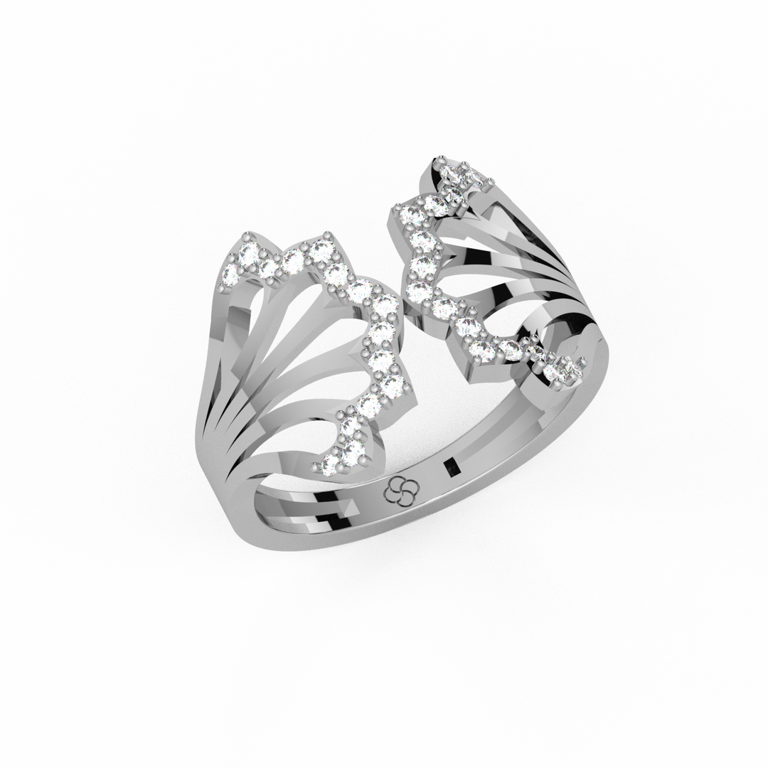 Mermaid Petals Shaped Lab Grown Diamond Ring by Stefee Jewels