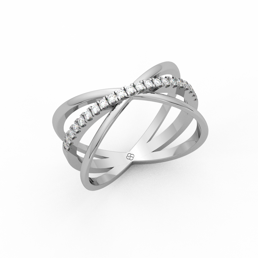 Criss-Cross  Lab Grown Diamond Ring by Stefee Jewels