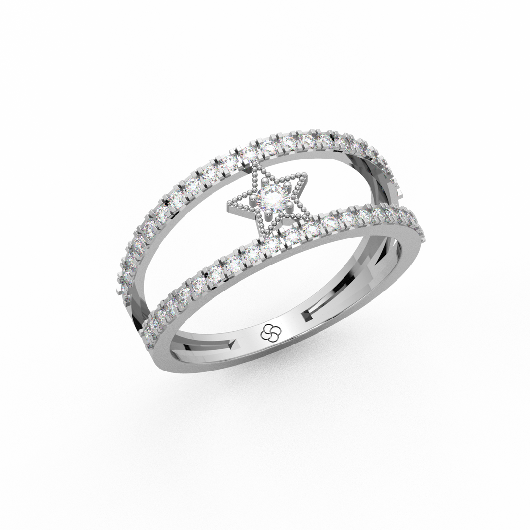 The Round Star  Lab Grown Diamond Ring by Stefee Jewels