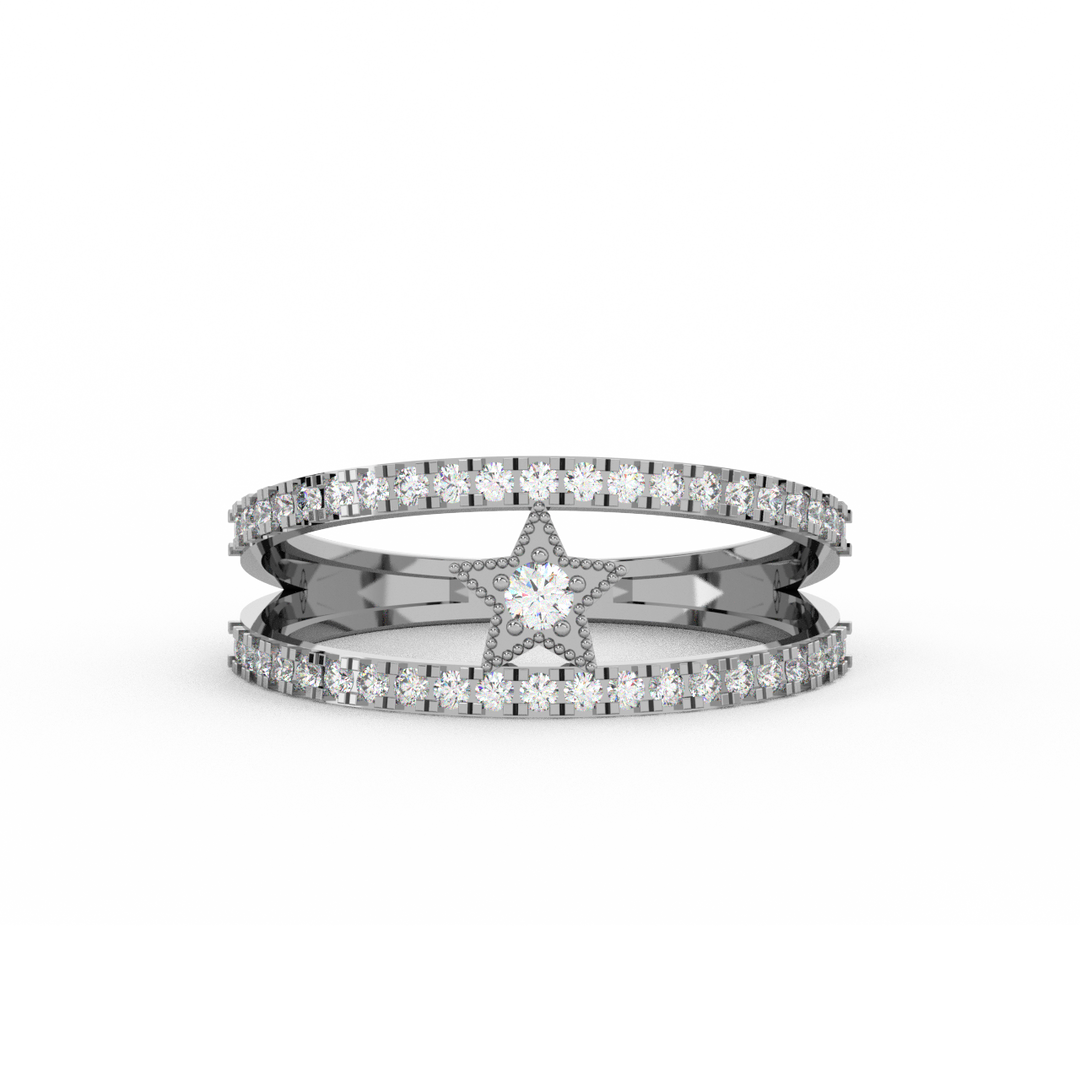 The Round Star  Lab Grown Diamond Ring by Stefee Jewels