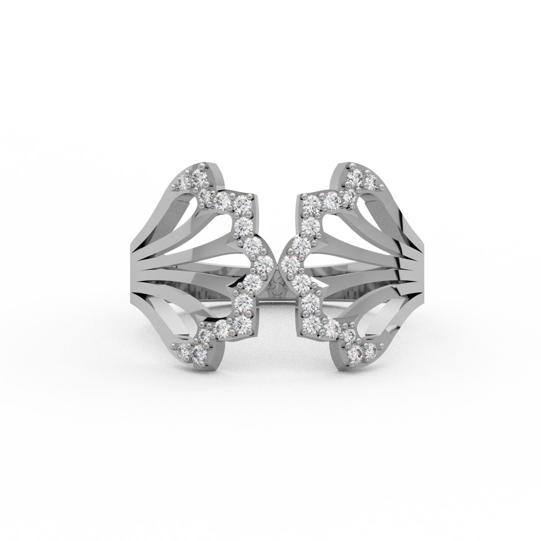 Mermaid Petals Shaped Lab Grown Diamond Ring by Stefee Jewels