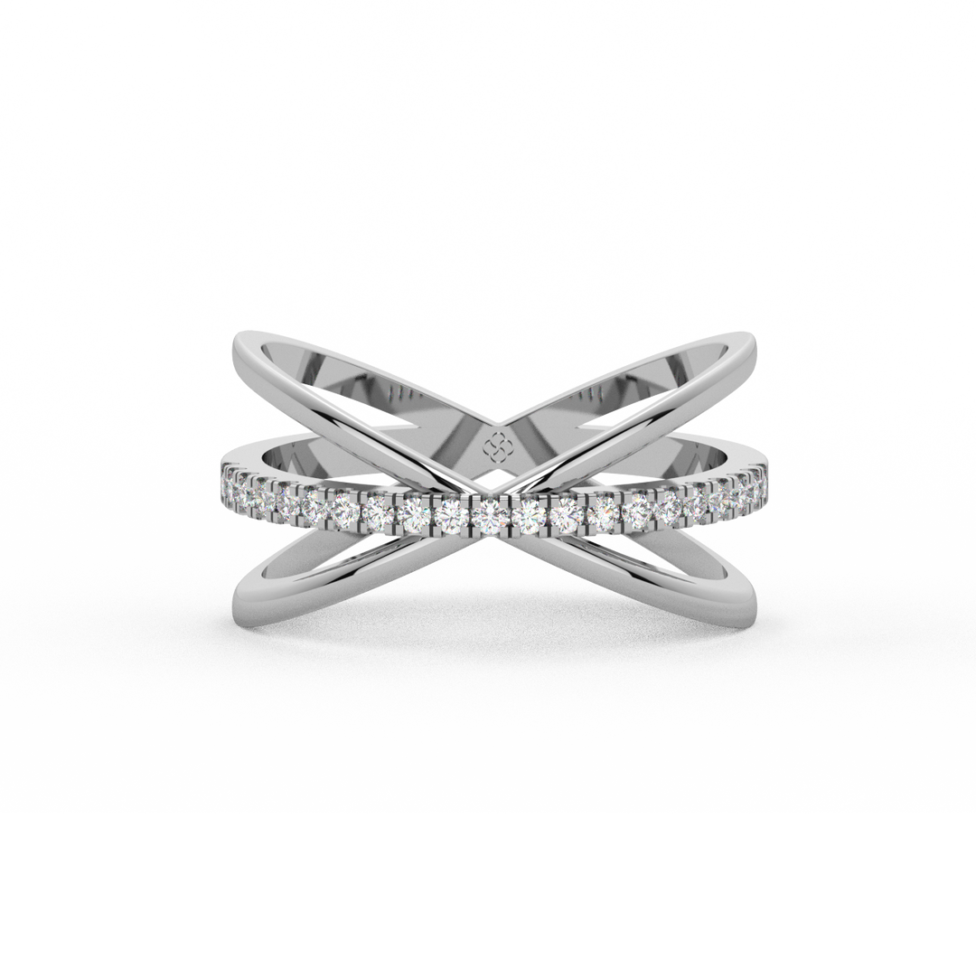 Criss-Cross  Lab Grown Diamond Ring by Stefee Jewels