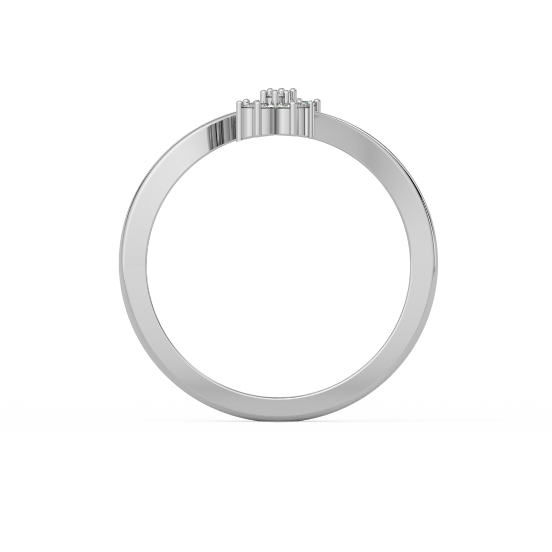 Curled Flower Lab Grown Diamond Ring by Stefee Jewels