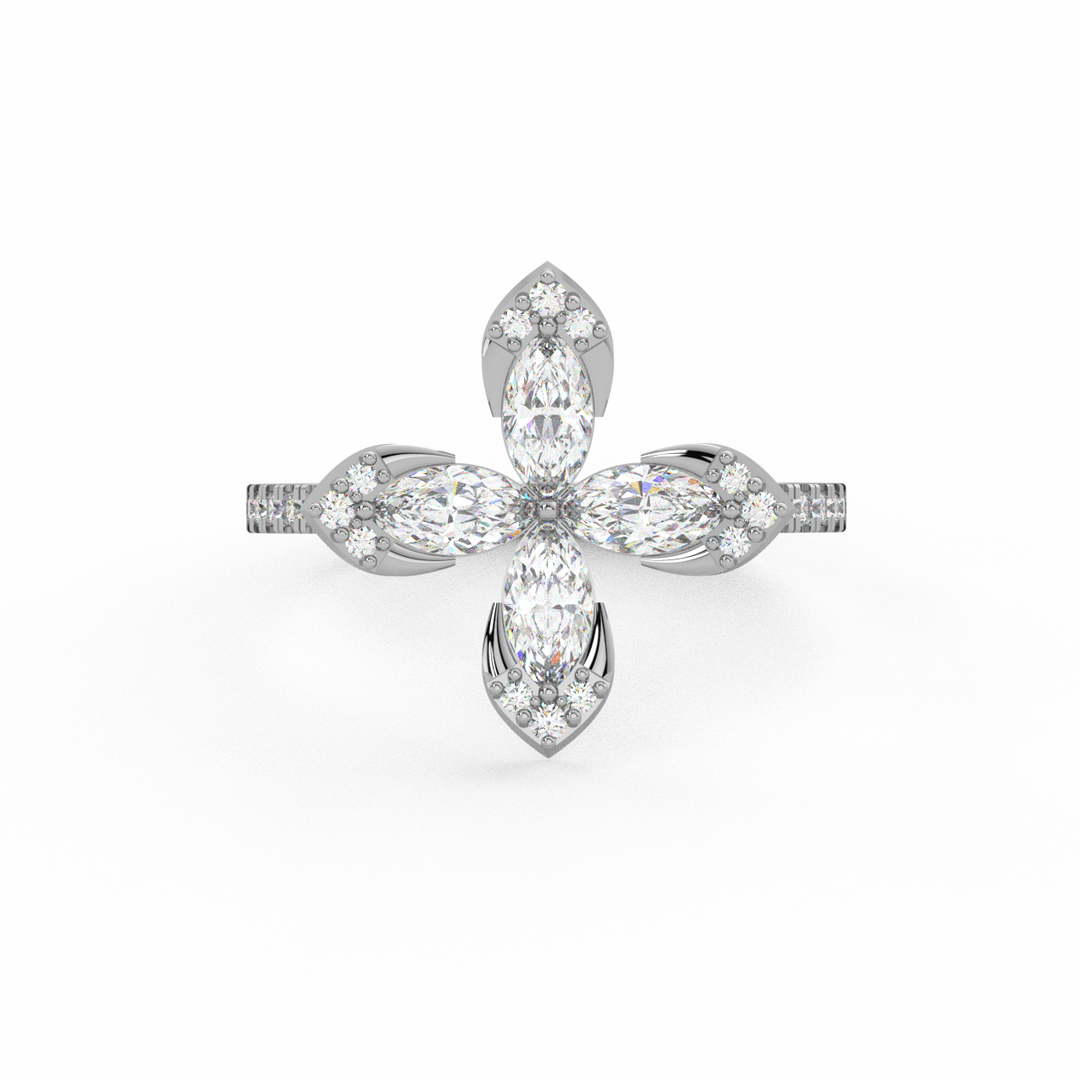 The 4- Lab Grown Diamond Petal  Ring by Stefee Jewels