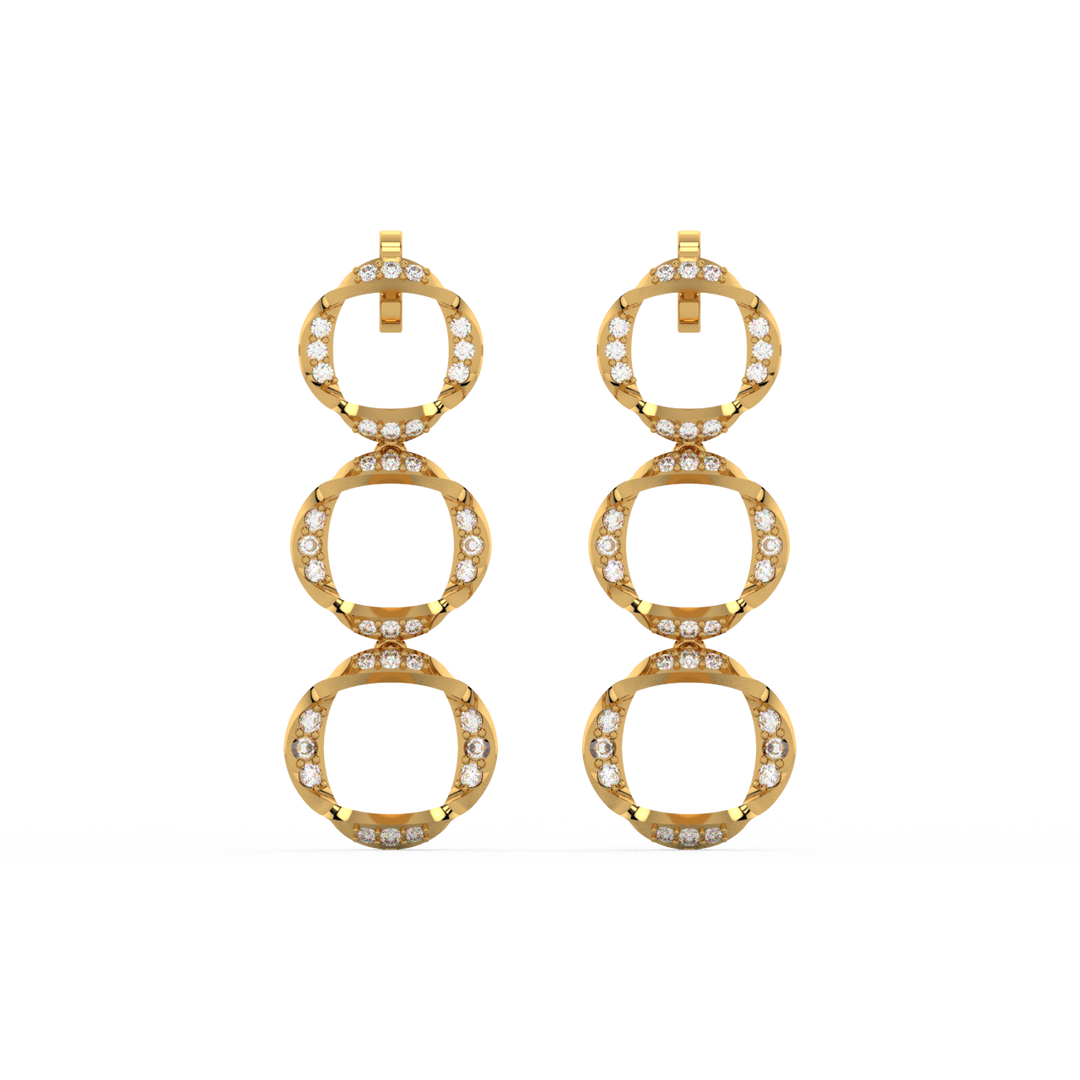 Glittering Charms Lab Grown Diamond Drop Earrings by Stefee Jewels