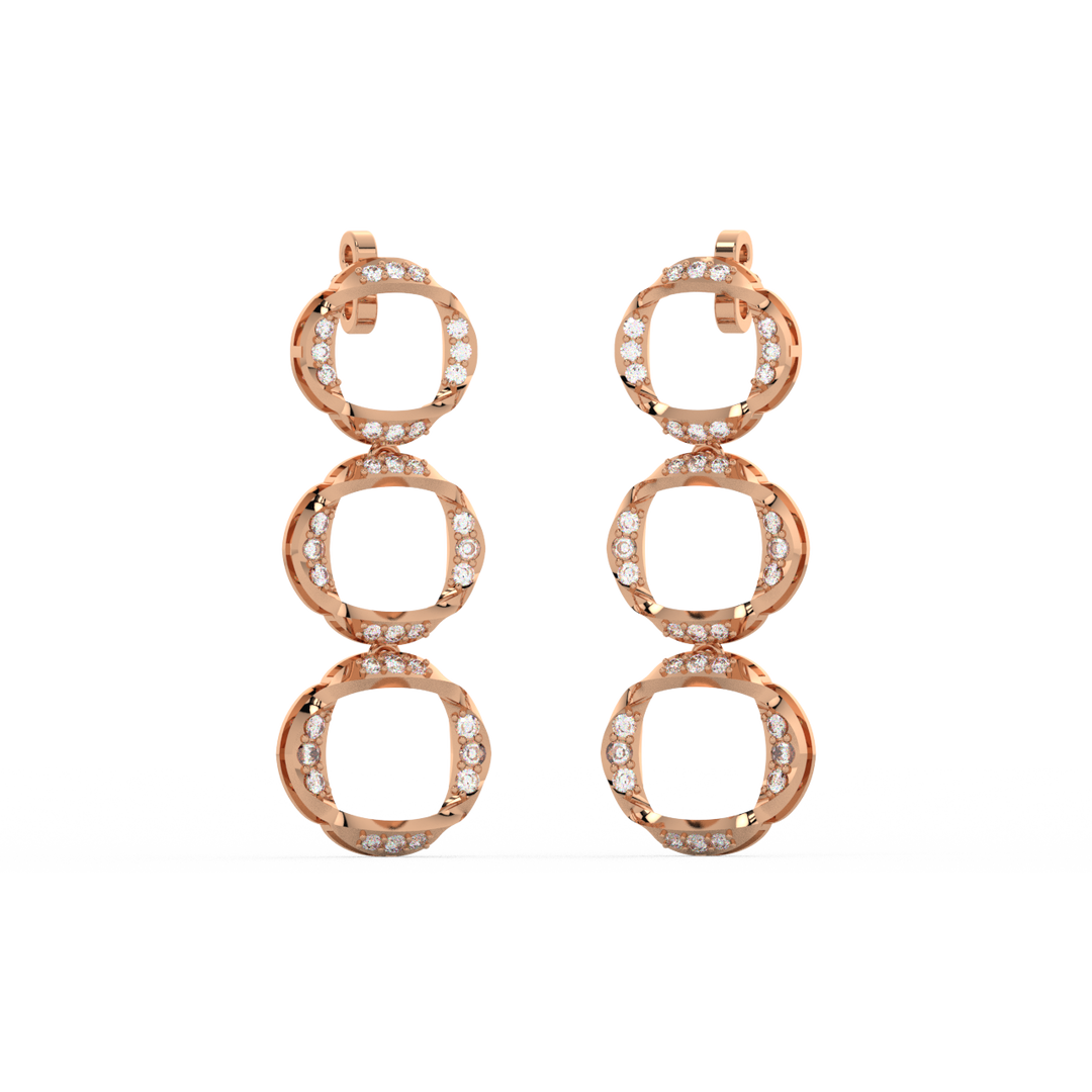 Glittering Charms Lab Grown Diamond Drop Earrings by Stefee Jewels