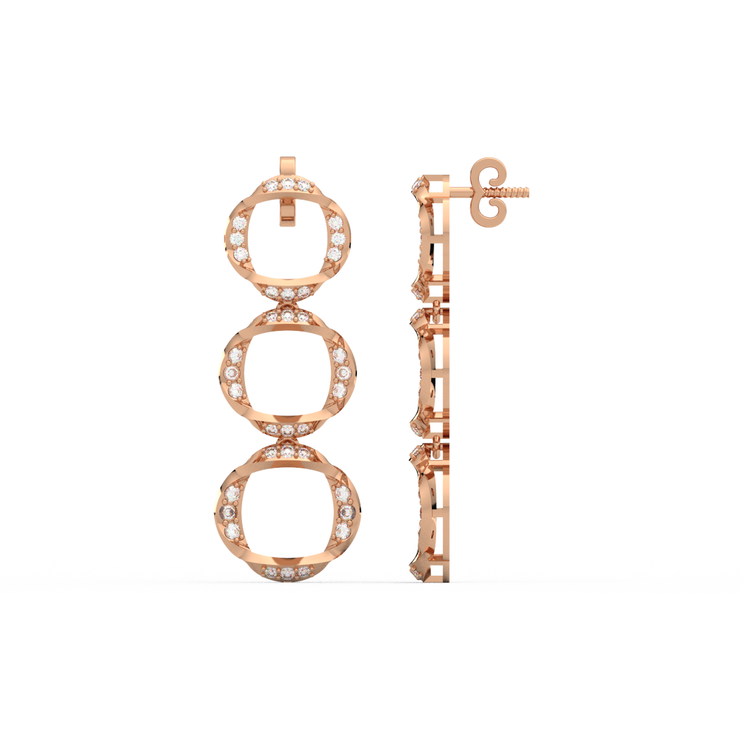 Glittering Charms Lab Grown Diamond Drop Earrings by Stefee Jewels