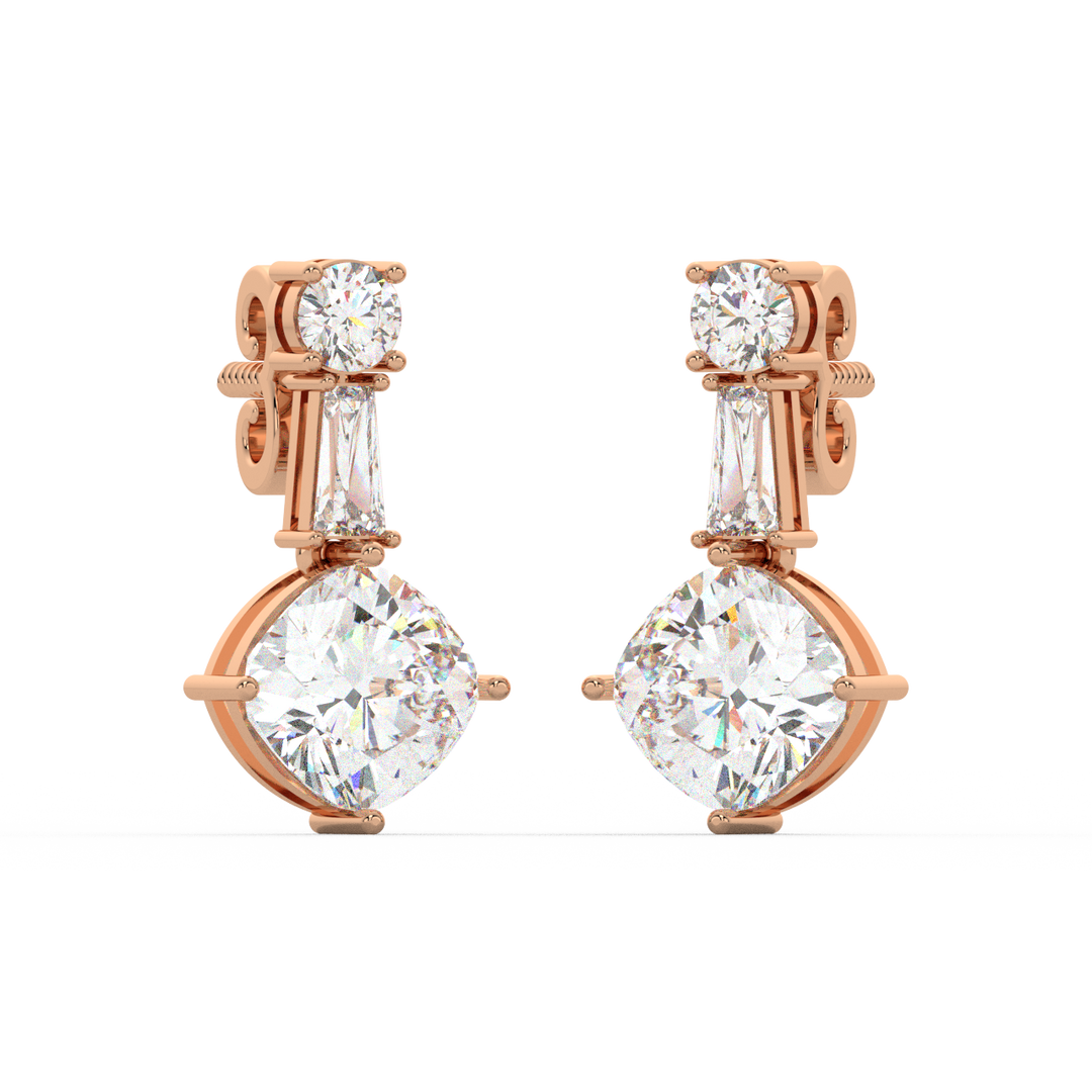 Crystal Charmer Lab Grown Diamond Stud Earrings by Stefee Jewels
