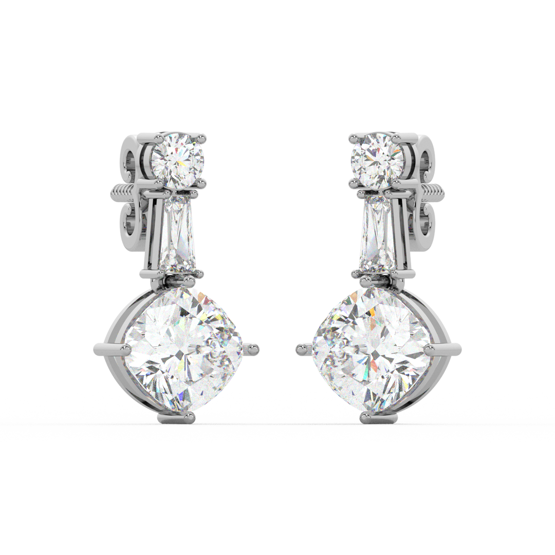 Crystal Charmer Lab Grown Diamond Stud Earrings by Stefee Jewels