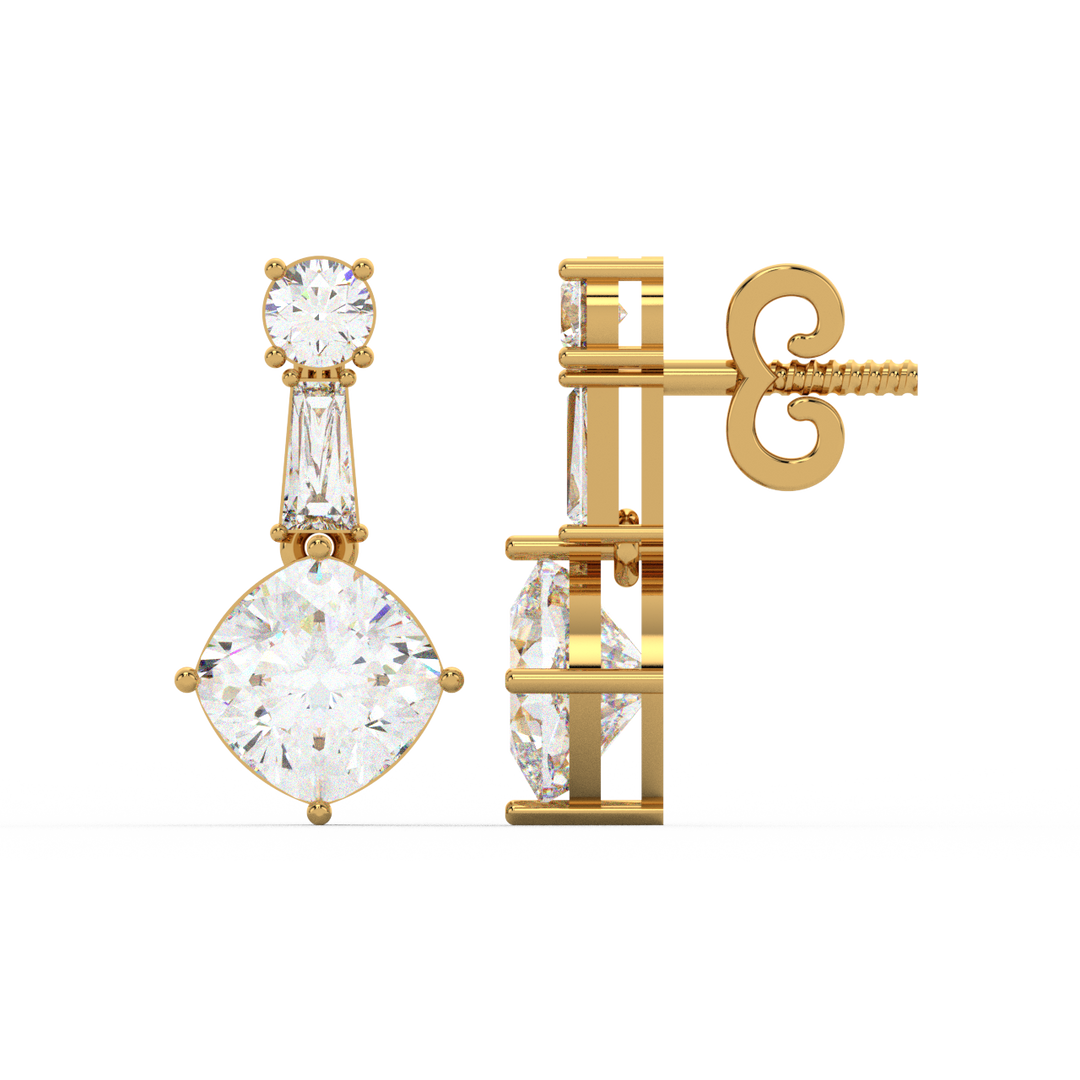 Crystal Charmer Lab Grown Diamond Stud Earrings by Stefee Jewels