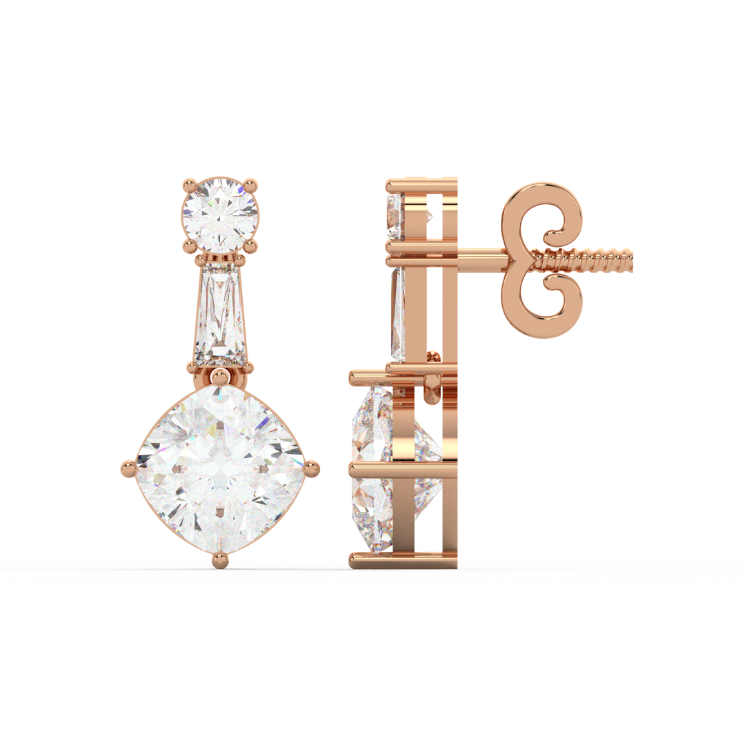 Crystal Charmer Lab Grown Diamond Stud Earrings by Stefee Jewels