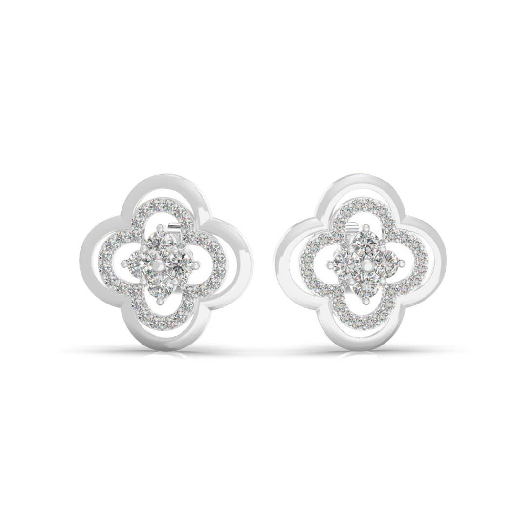 Radiant Reflections Lab Grown Diamond Stud Earrings by Stefee Jewels