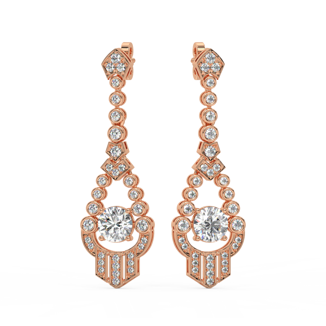 Lab Grown Diamond Halo  Cluster Stud Earrings By Stefee Jewels