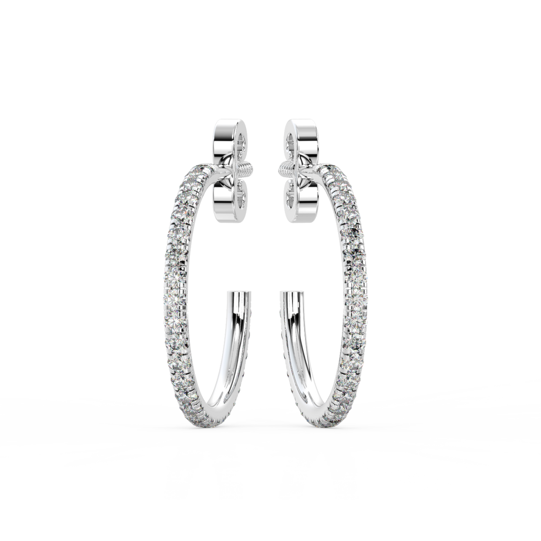 Lab Grown Diamond Arc Hoops Earrings by Stefee