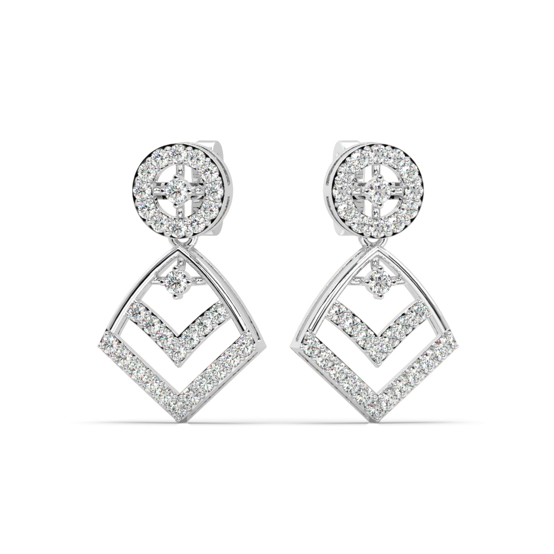 Glitter Swirls Lab Grown Diamond Drop Earrings by Stefee Jewels