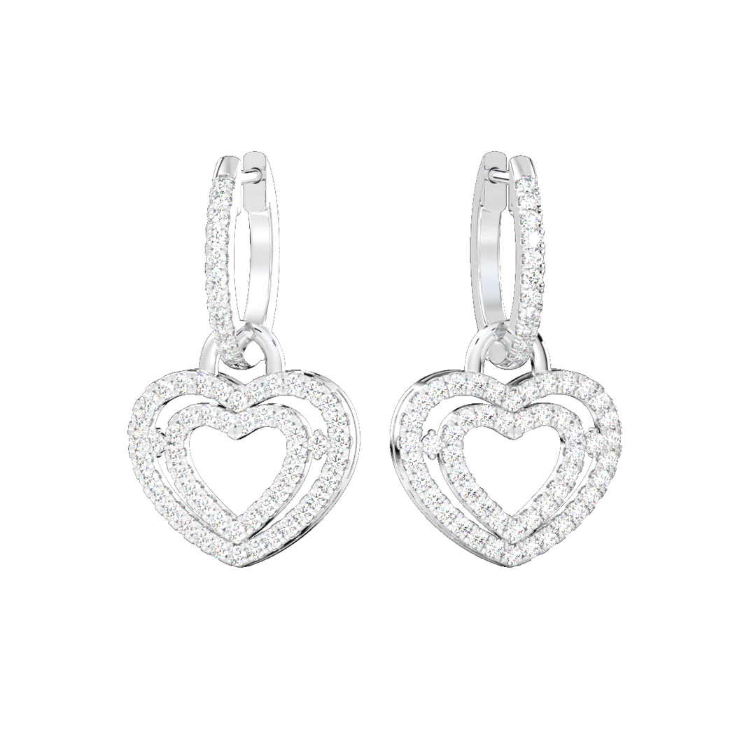 Dual Heart Lab Grown Diamond Drops By Stefee Jewels