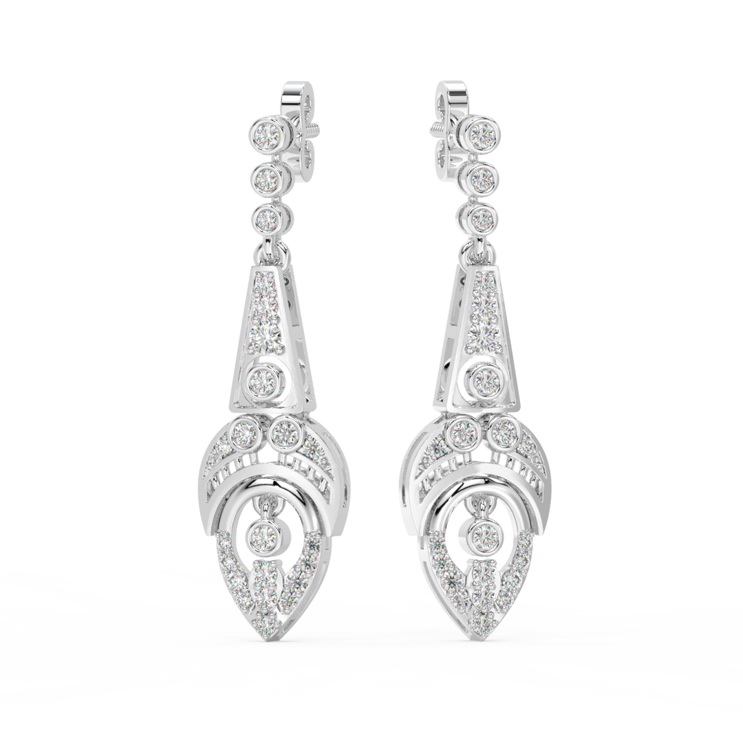 Elegant Chain Lab Grown Diamond Drop Earrings by Stefee Jewels