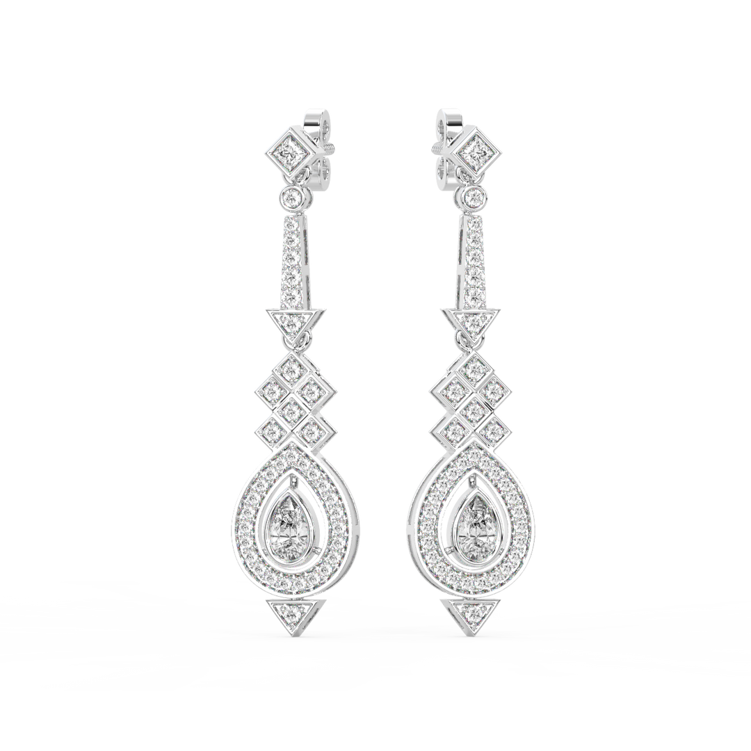 Radiant Twinkle Lab Grown Diamond Drop Earrings by Stefee Jewels