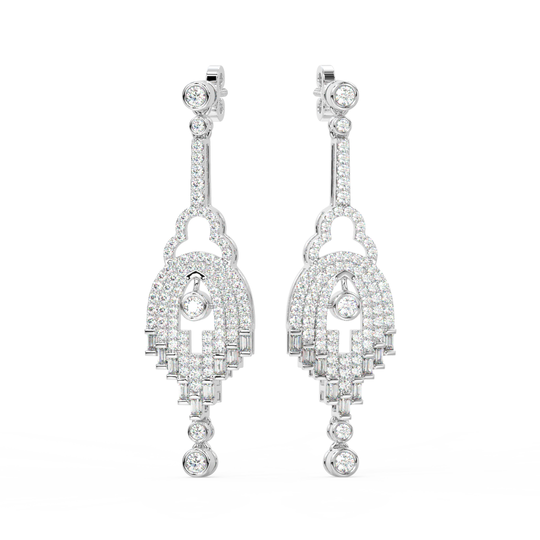 Elegant Streams Lab Grown Diamond Drop Earrings by Stefee Jewels