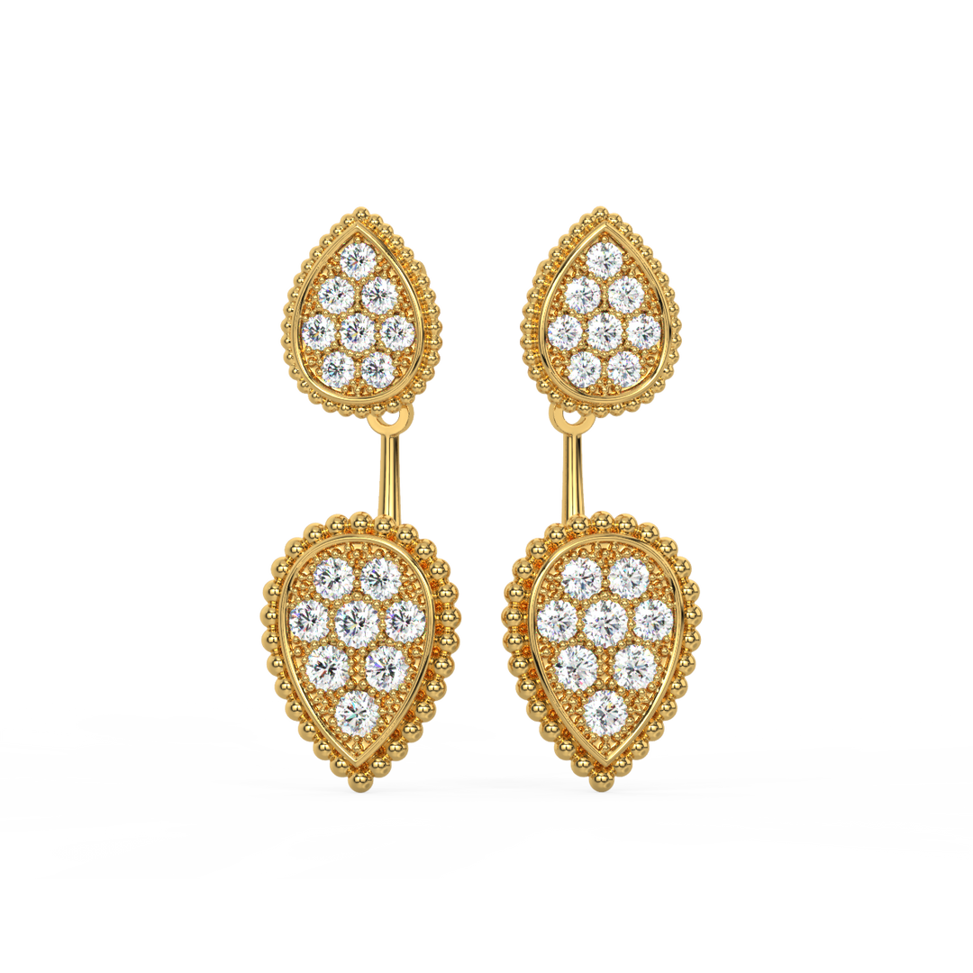 Pear Shaped Diamond Earrings By Stefee Jewels