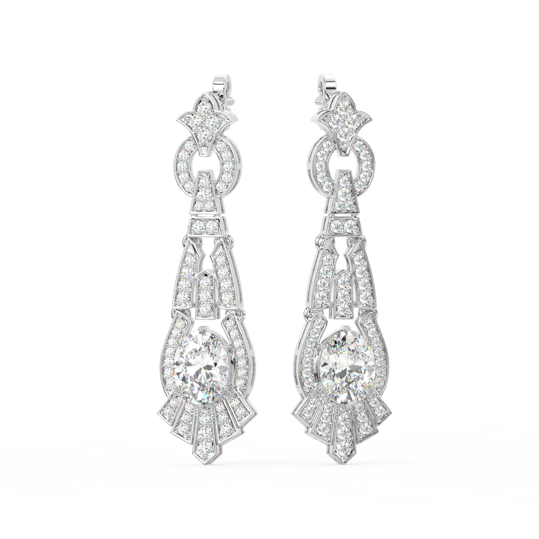 Shining Threads Lab Grown Diamond Drop Earrings by Stefee Jewels