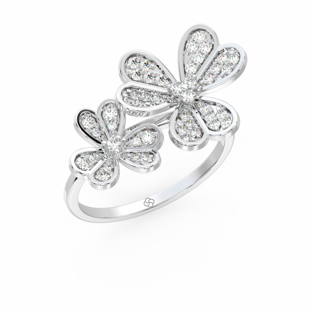 Complimenting Flowers Lab Grown Diamond Ring by Stefee Jewels