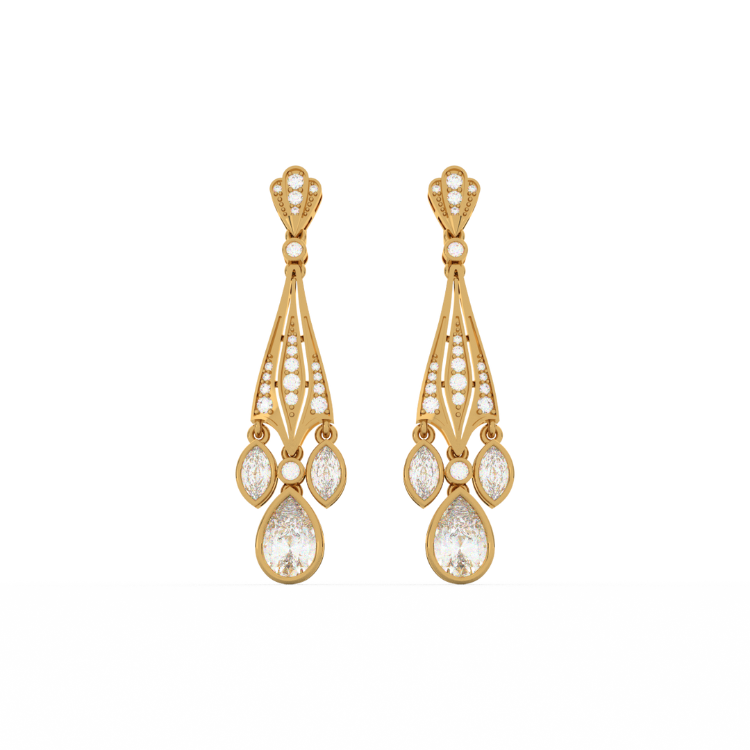 Ambrosia Star Lab Grown Diamond Drop Earrings by Stefee Jewels