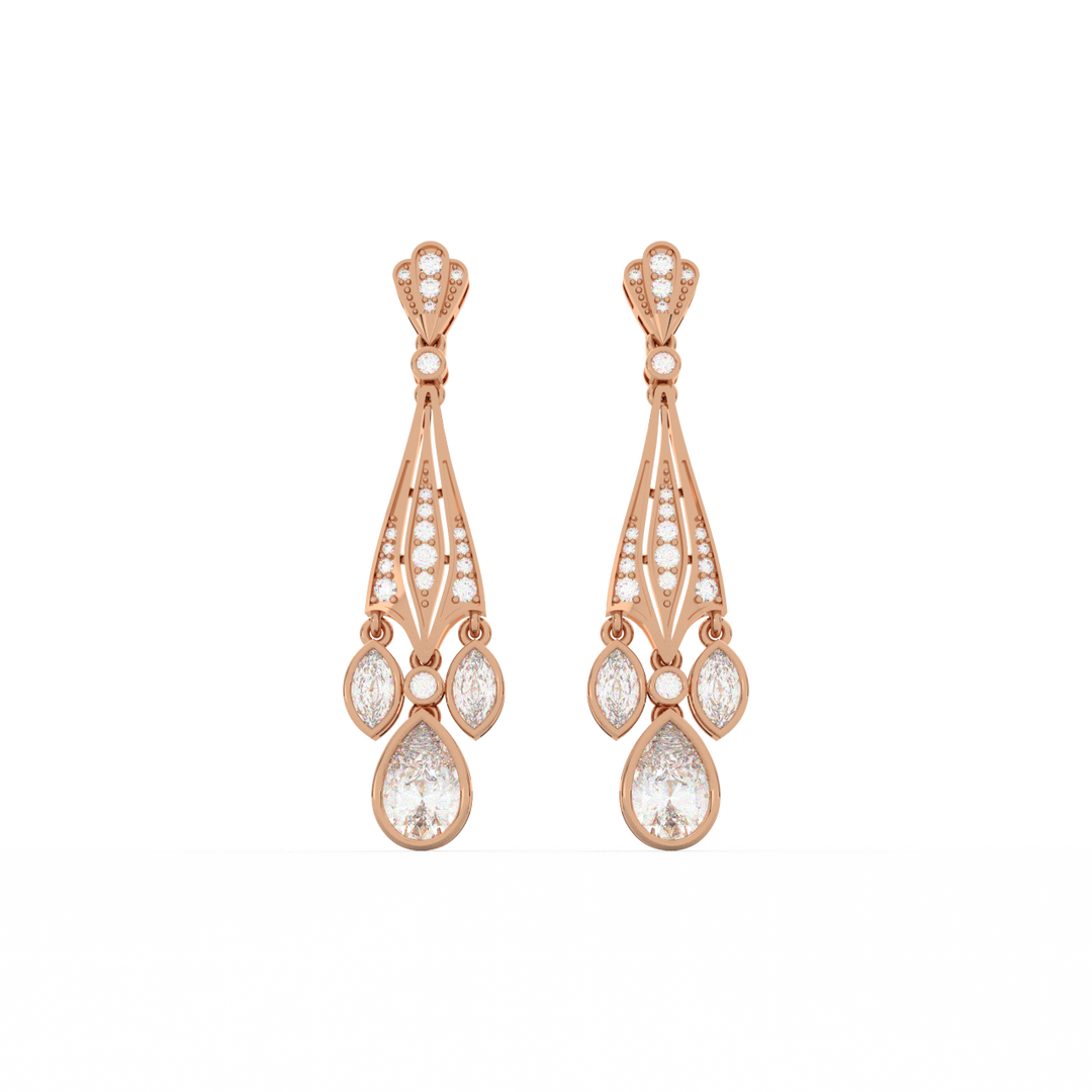 Ambrosia Star Lab Grown Diamond Drop Earrings by Stefee Jewels