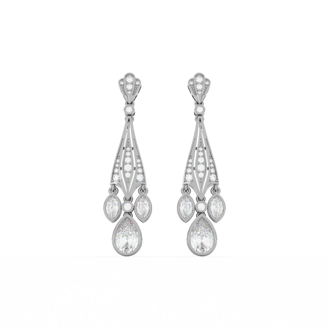 Ambrosia Star Lab Grown Diamond Drop Earrings by Stefee Jewels