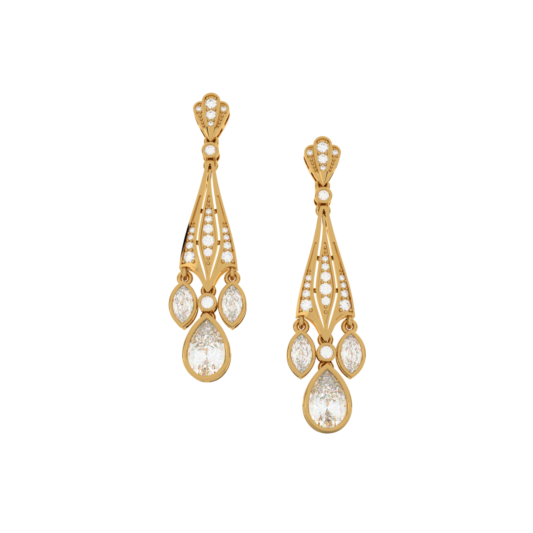 Ambrosia Star Lab Grown Diamond Drop Earrings by Stefee Jewels