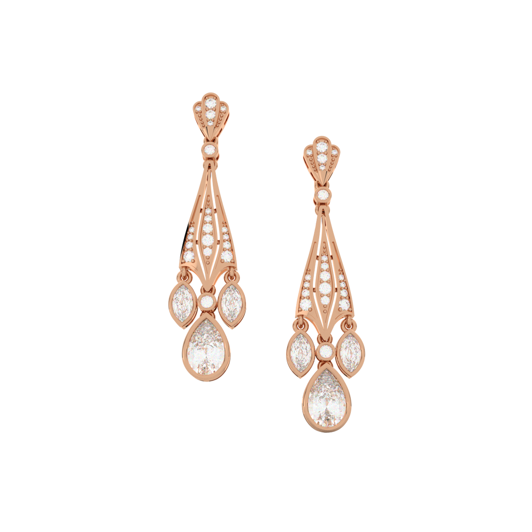 Ambrosia Star Lab Grown Diamond Drop Earrings by Stefee Jewels