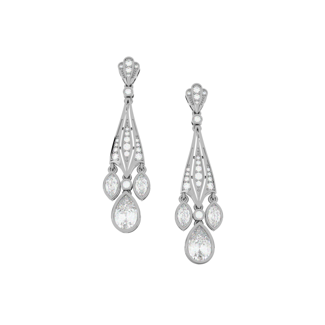 Ambrosia Star Lab Grown Diamond Drop Earrings by Stefee Jewels