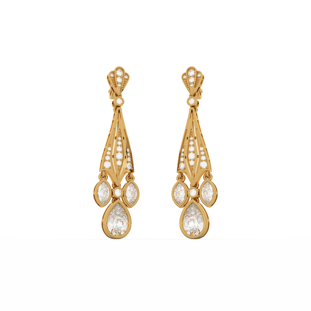 Ambrosia Star Lab Grown Diamond Drop Earrings by Stefee Jewels