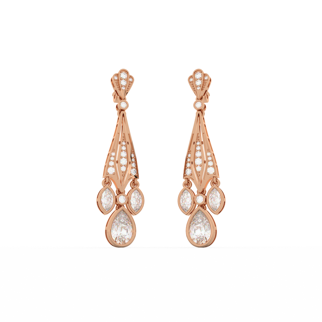 Ambrosia Star Lab Grown Diamond Drop Earrings by Stefee Jewels