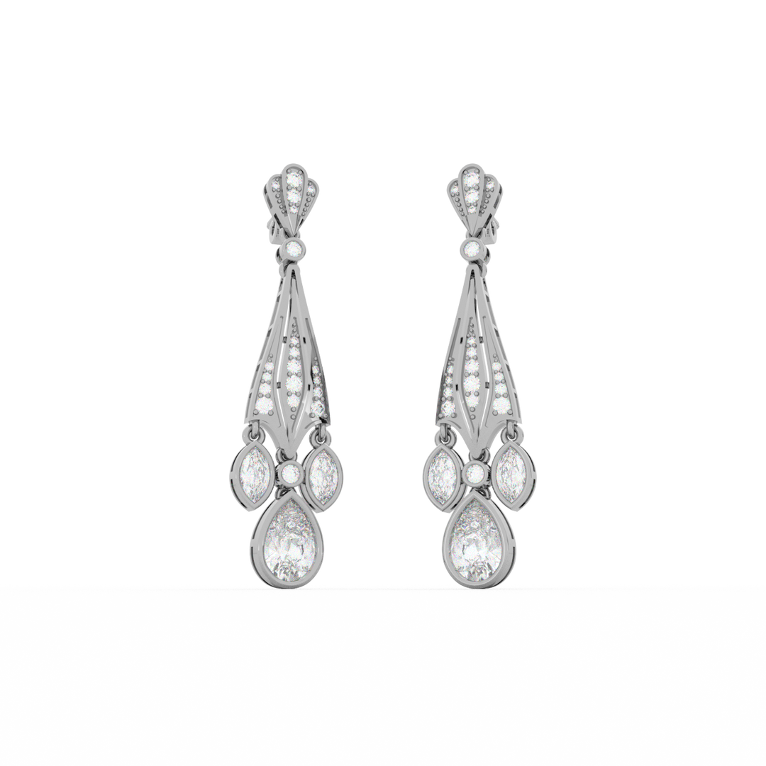 Ambrosia Star Lab Grown Diamond Drop Earrings by Stefee Jewels