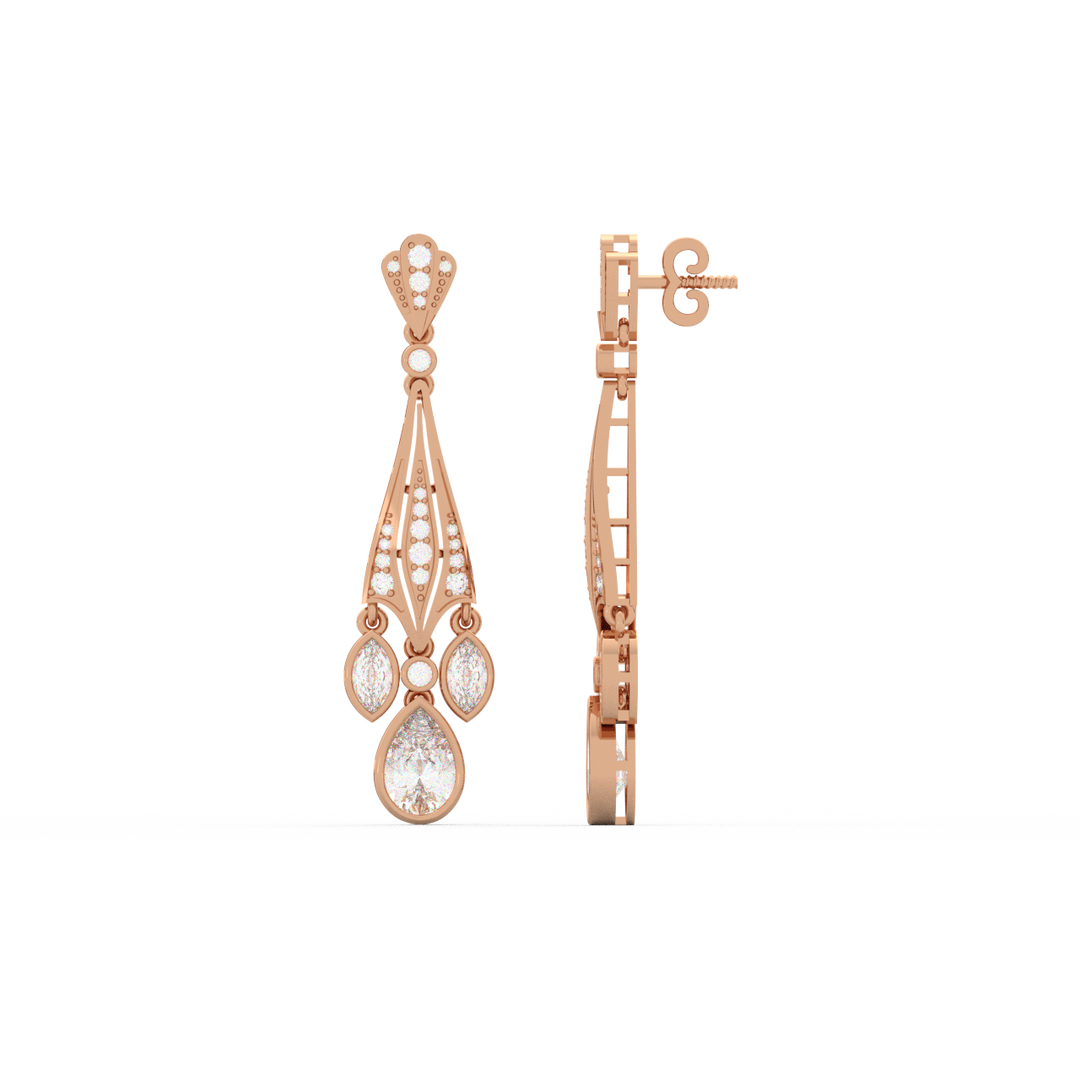 Ambrosia Star Lab Grown Diamond Drop Earrings by Stefee Jewels