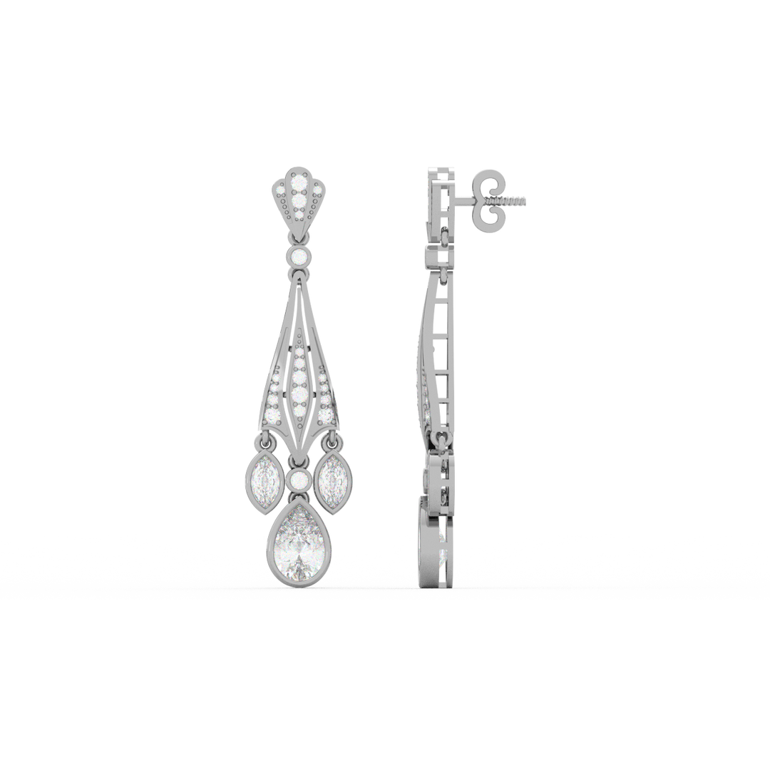 Ambrosia Star Lab Grown Diamond Drop Earrings by Stefee Jewels