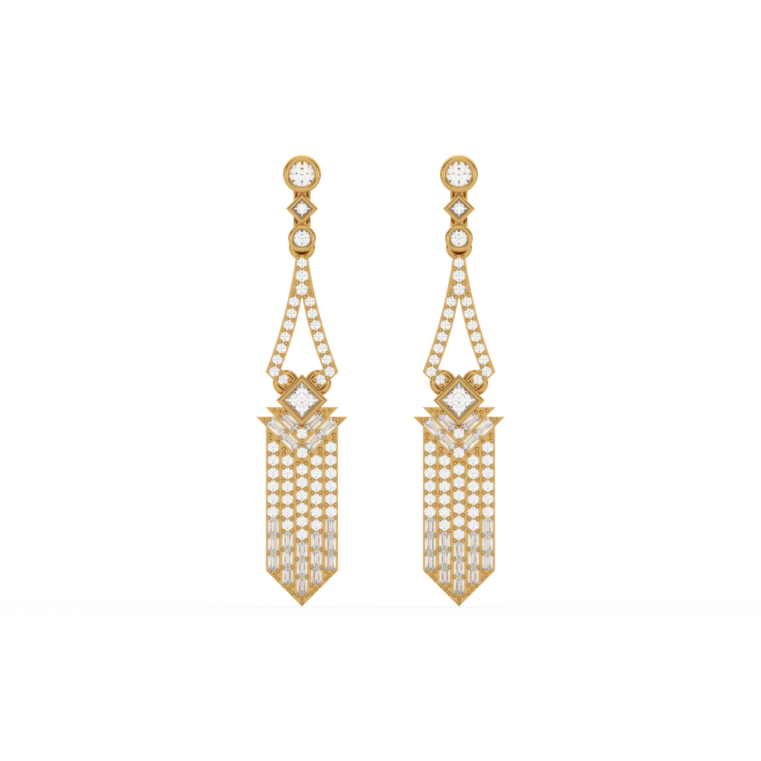 Dazzling Swirls Lab Grown Diamond Drop Earrings by Stefee Jewels