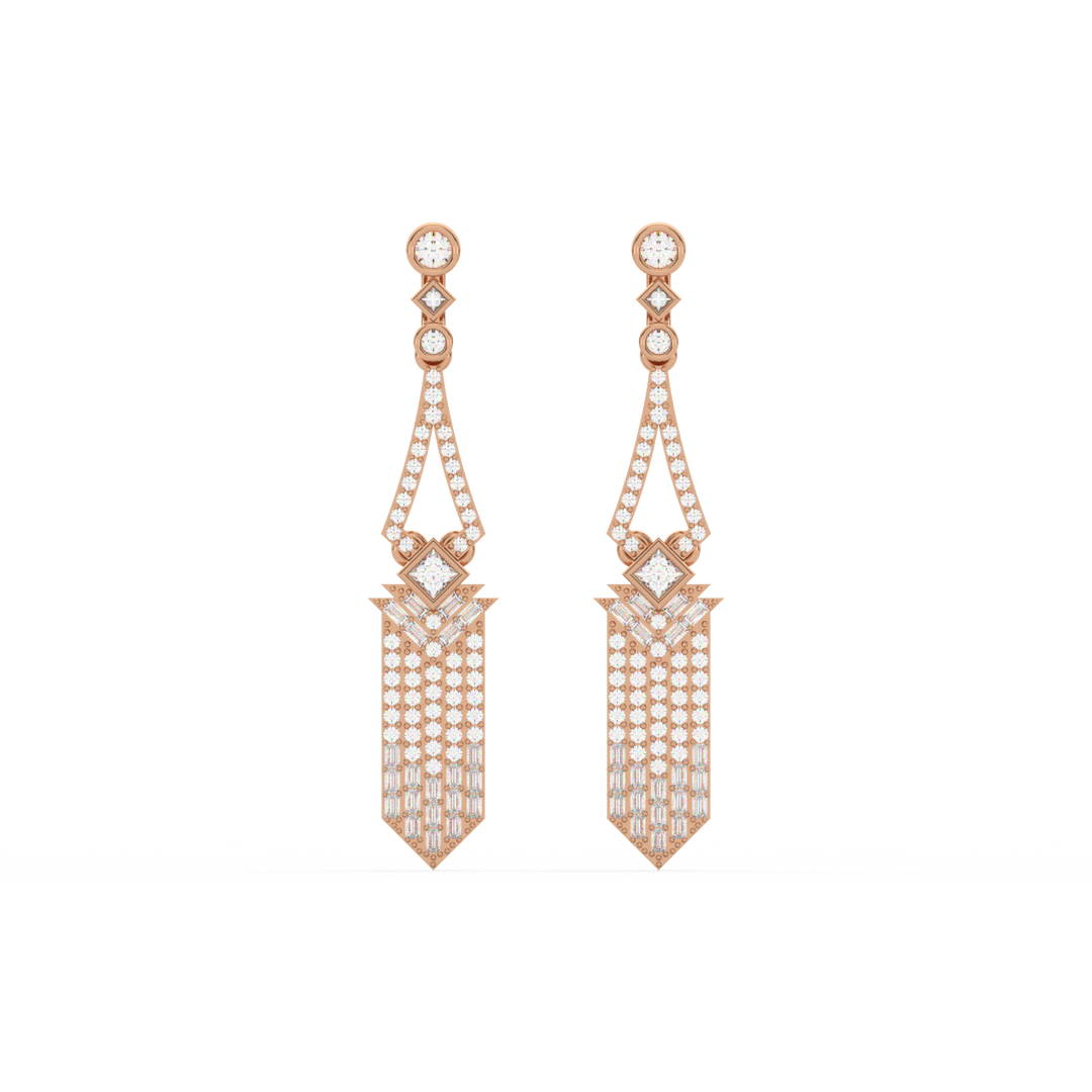 Dazzling Swirls Lab Grown Diamond Drop Earrings by Stefee Jewels