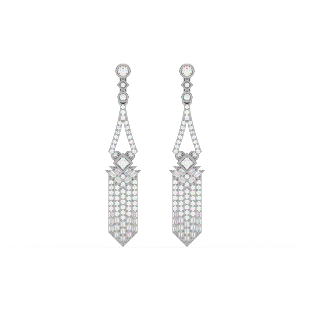 Dazzling Swirls Lab Grown Diamond Drop Earrings by Stefee Jewels