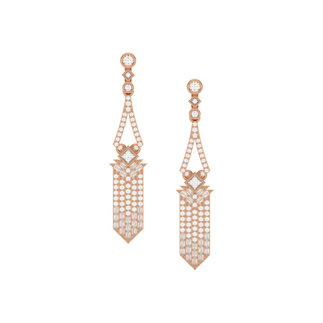 Dazzling Swirls Lab Grown Diamond Drop Earrings by Stefee Jewels