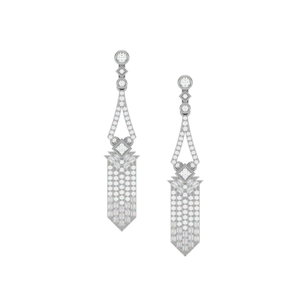 Dazzling Swirls Lab Grown Diamond Drop Earrings by Stefee Jewels